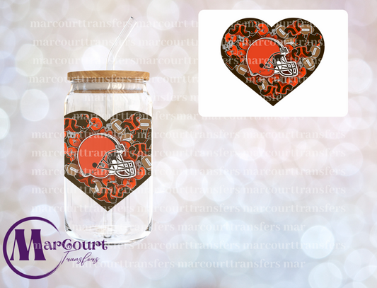 CLEVELAND BROWNS HEART DECAL-UV DTF CUP WRAP