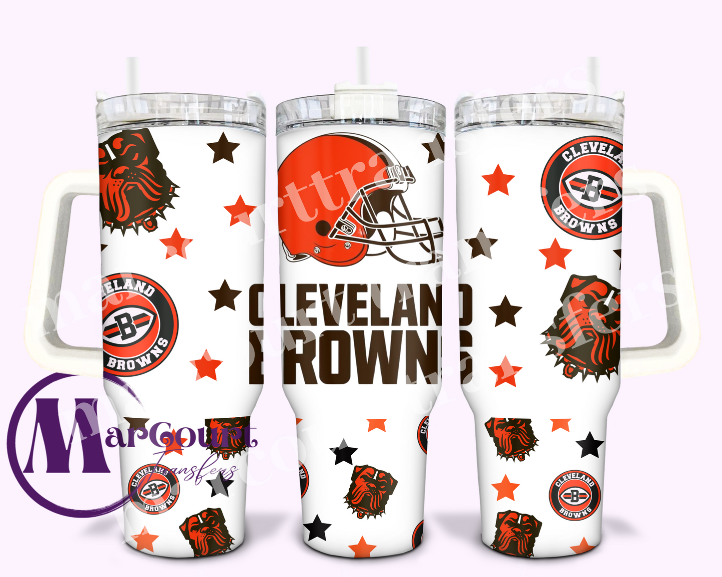 CLEVELAND BROWNS-40 0Z-UV DTF CUP WRAP