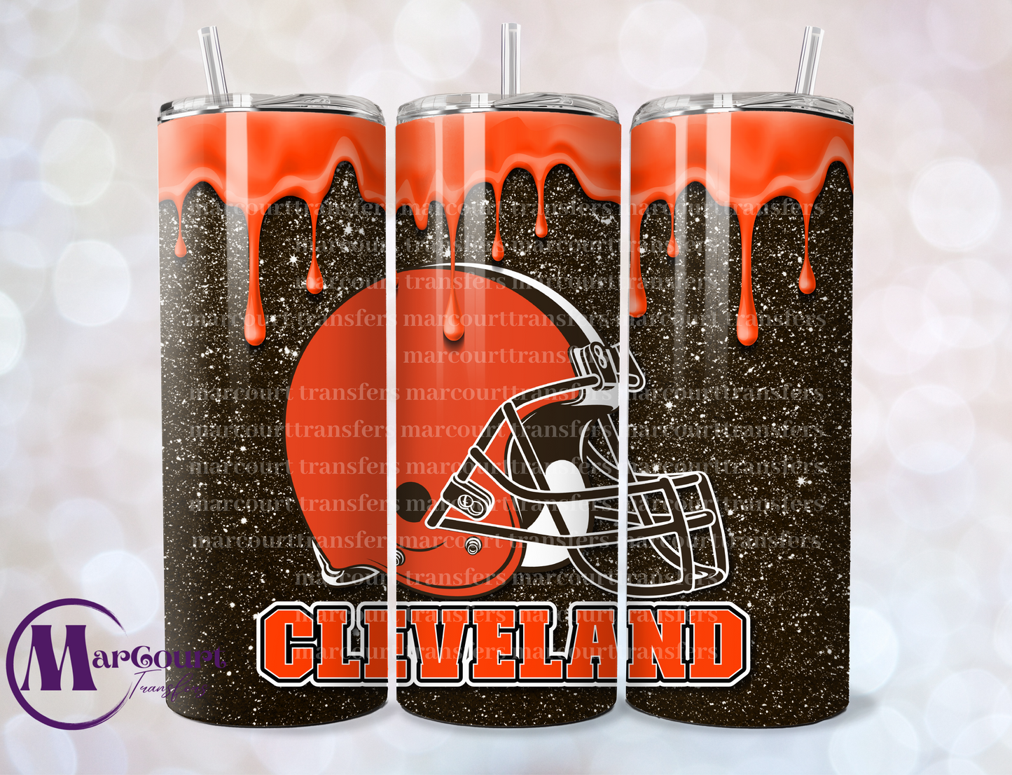 CLEVELAND BROWNS-SKINNY TUMBLER TRANSFER