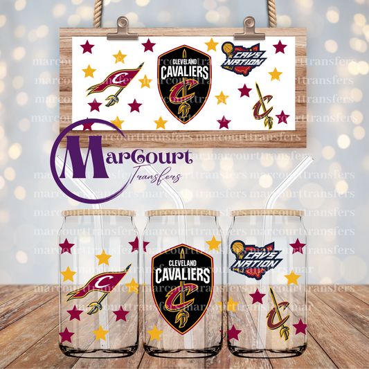 CLEVELAND CAVALIERS-16 0Z-UV DTF CUP WRAP