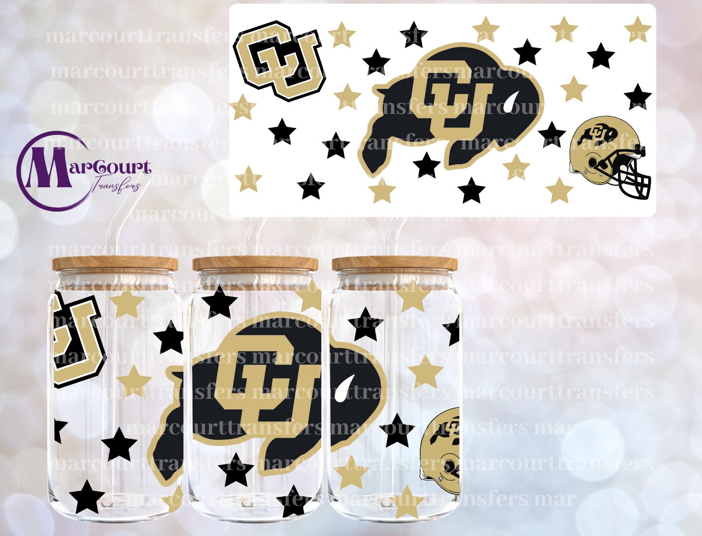 COLORADO BUFFALOS-16 0Z-UV DTF CUP WRAP