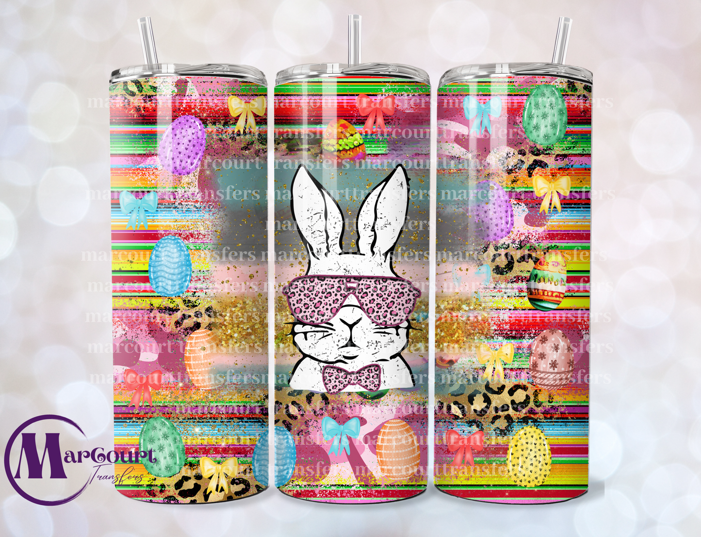 COLORFUL BUNNY-SKINNY TUMBLER TRANSFER