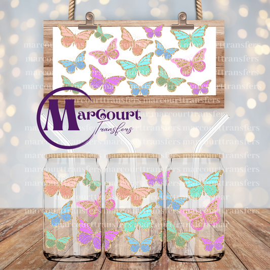 COLORFUL BUTTERFLIES-16 0Z-UV DTF CUP WRAP