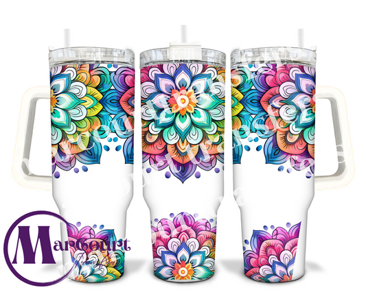 COLORFUL MANDALA-40 0Z-UV DTF CUP WRAP