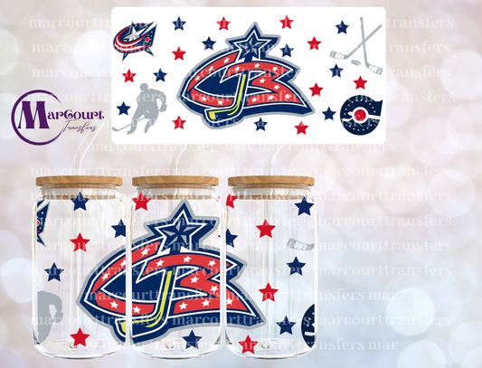 COLUMBUS BLUE JACKETS-16 0Z-UV DTF CUP WRAP