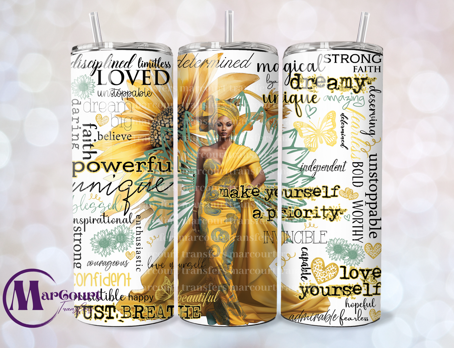 CONFIDENT BLACK WOMAN-SKINNY TUMBLER TRANSFER