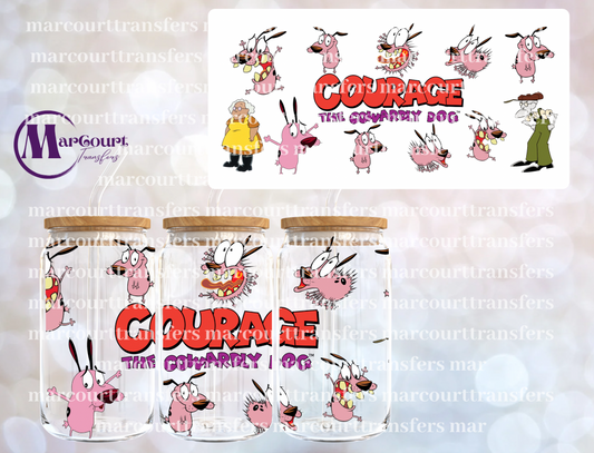 COURAGE THE COWARDLY DOG-16 0Z-UV DTF CUP WRAP