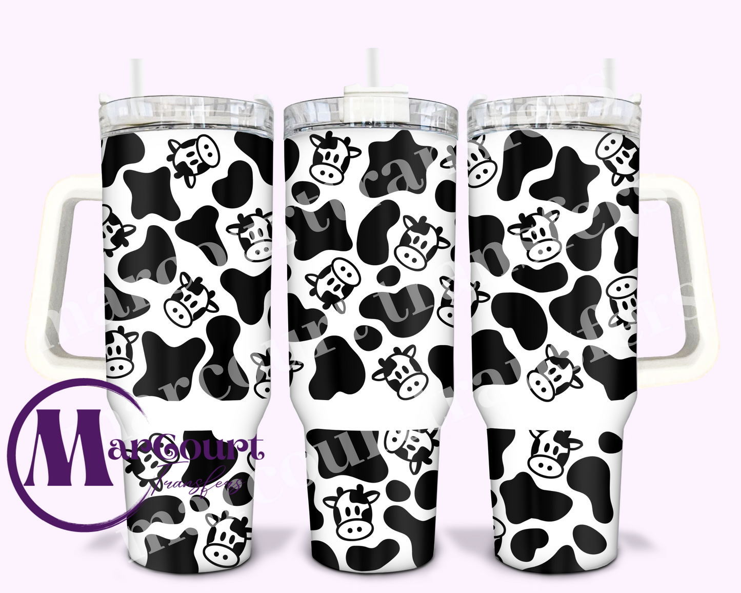 COW PRINT COW HEADS-40 0Z-UV DTF CUP WRAP