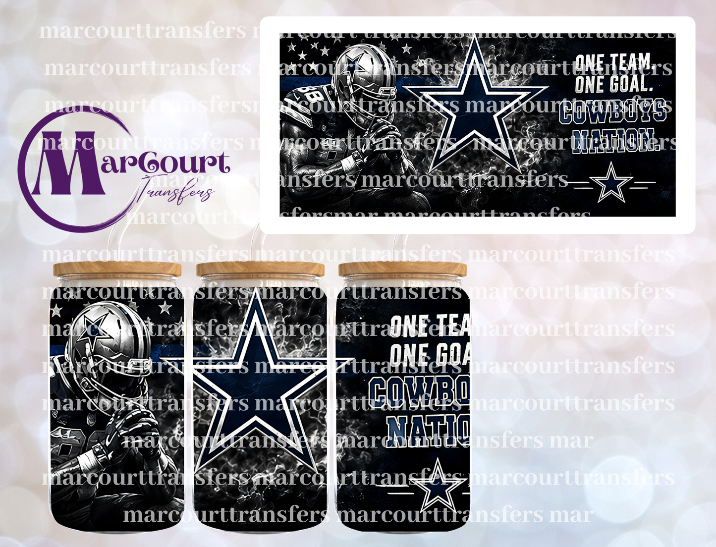 COWBOYS NATION-16 0Z-UV DTF CUP WRAP