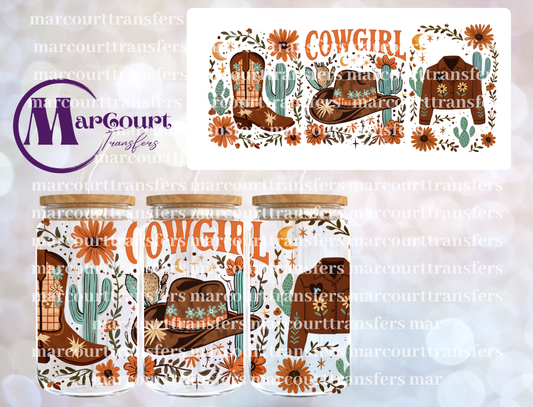 COWGIRL GET UP-16 0Z-UV DTF CUP WRAP