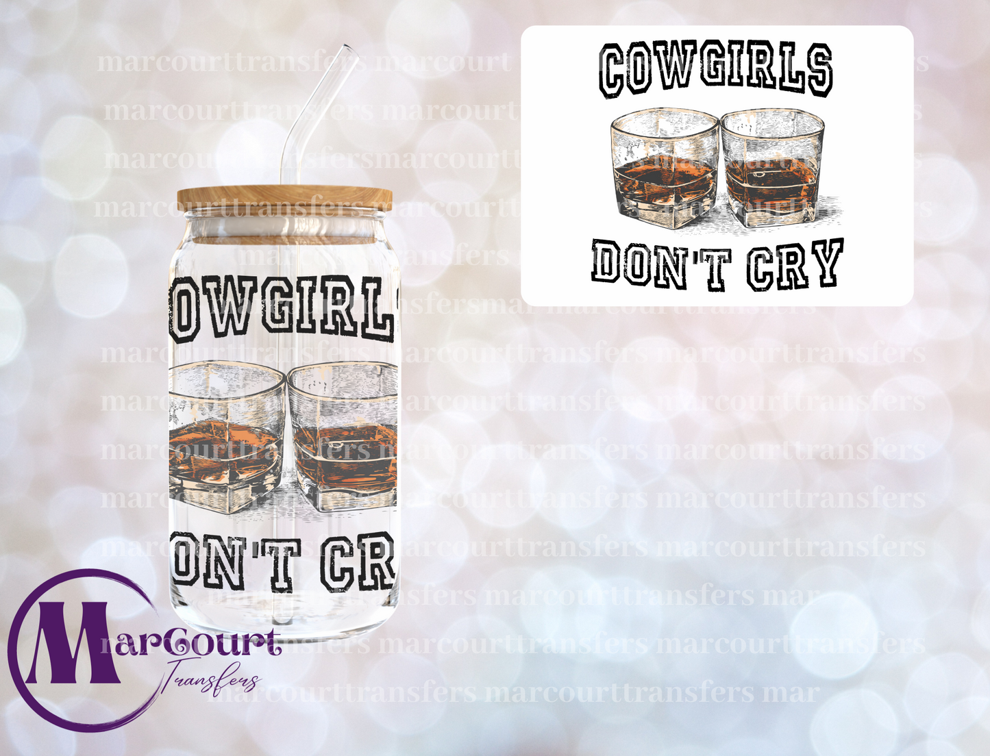 COWGIRLS DON'T CRY-DECAL-UV DTF CUP WRAP