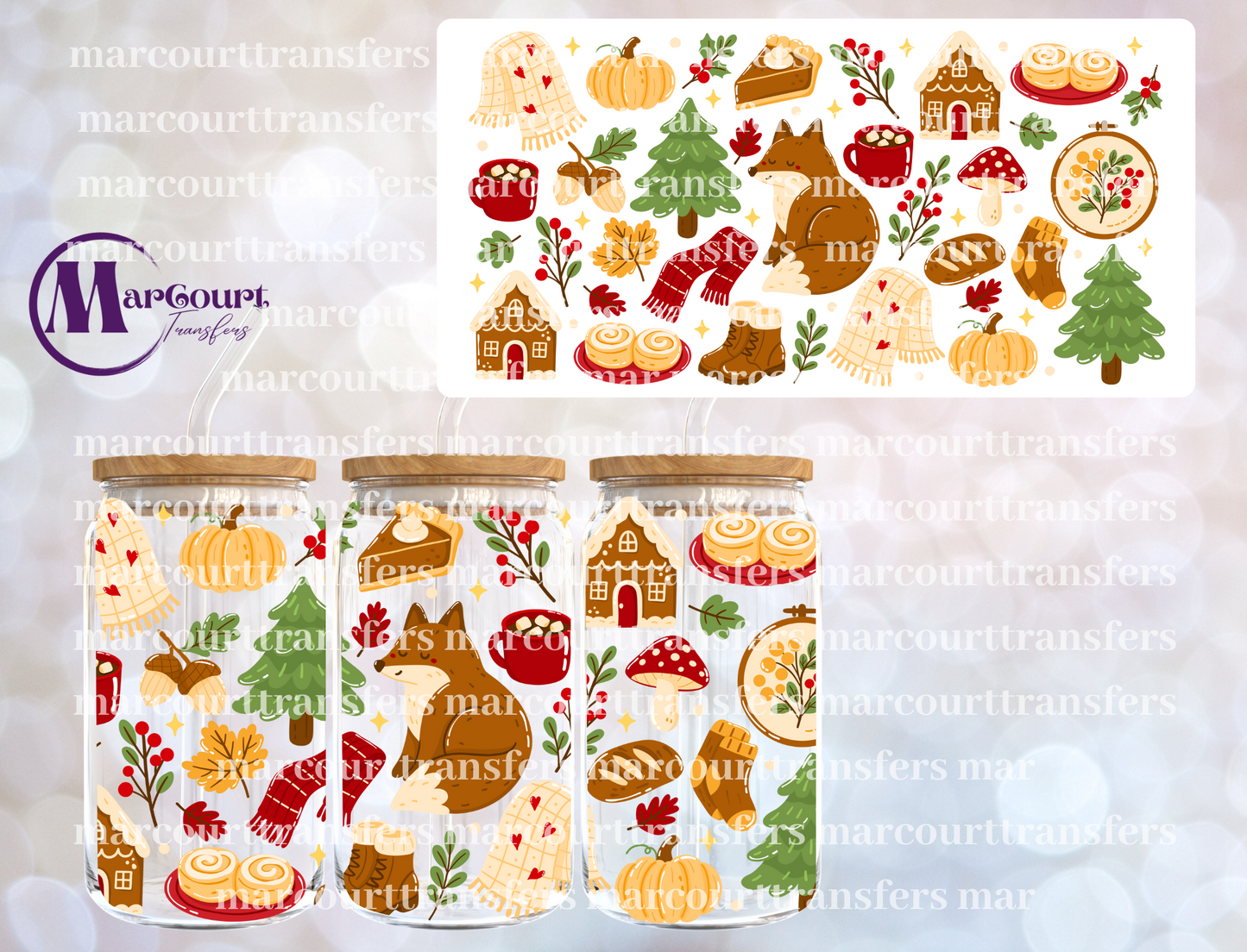 COZY AUTUMN WOODLAND-16 0Z-UV DTF CUP WRAP