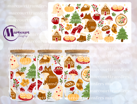 COZY AUTUMN WOODLAND-16 0Z-UV DTF CUP WRAP