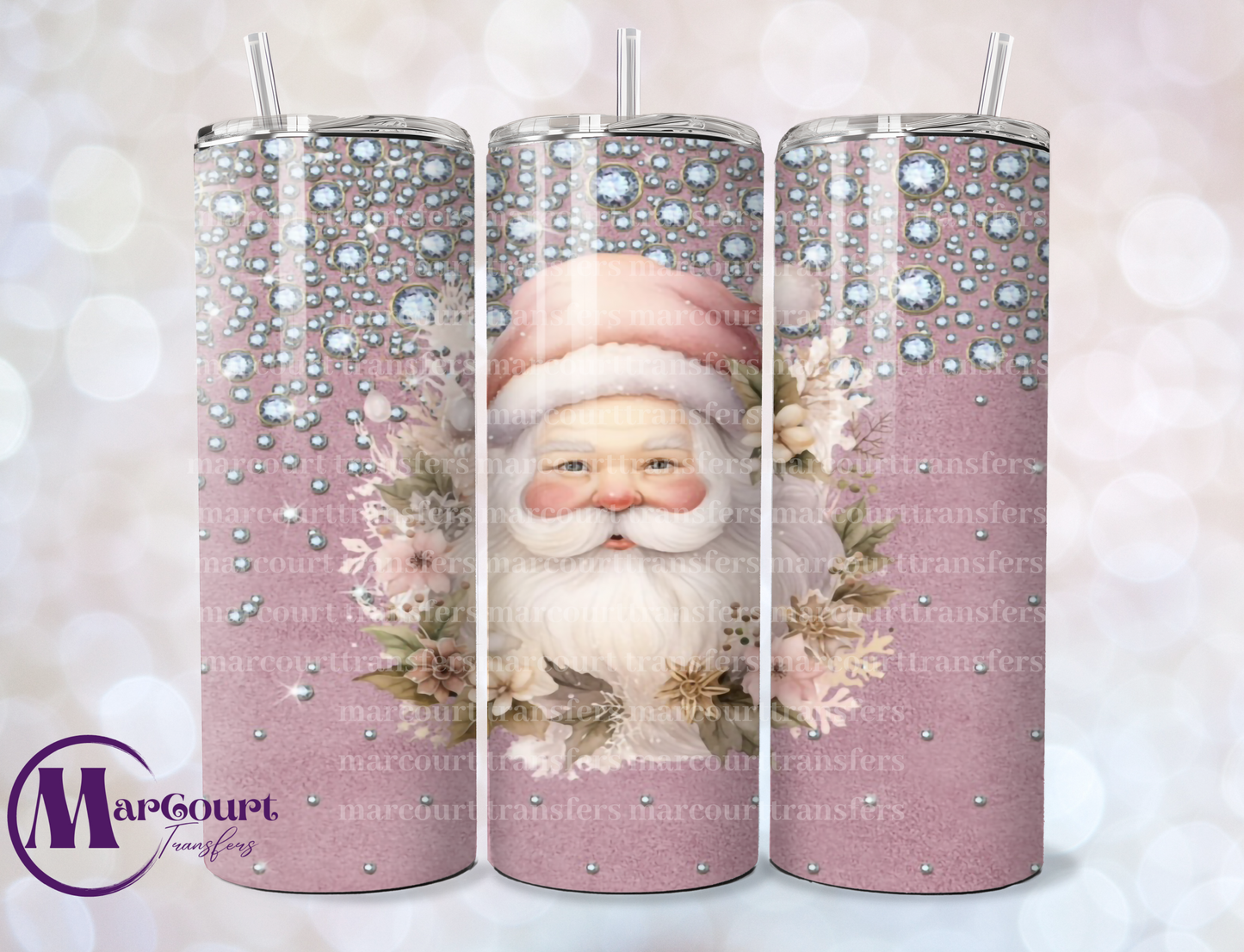 CRYSTAL SANTA-SKINNY TUMBLER TRANSFER