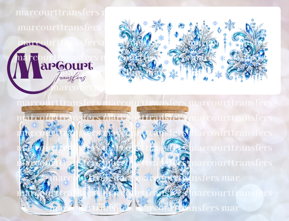 CRYSTAL WINTER WONDERLAND-16 0Z-UV DTF CUP WRAP