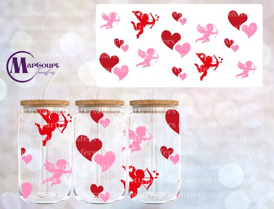 CUPIDS AND HEARTS-16 0Z-UV DTF CUP WRAP