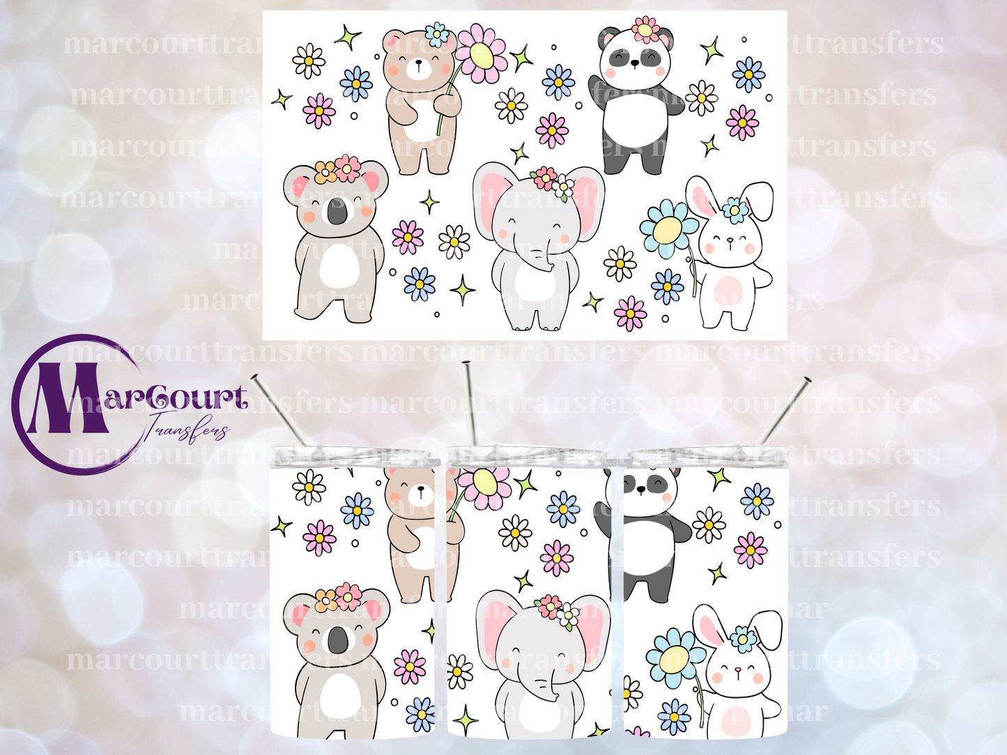 CUTE ANIMALS-12 OZ TUMBLER SUBLIMATION