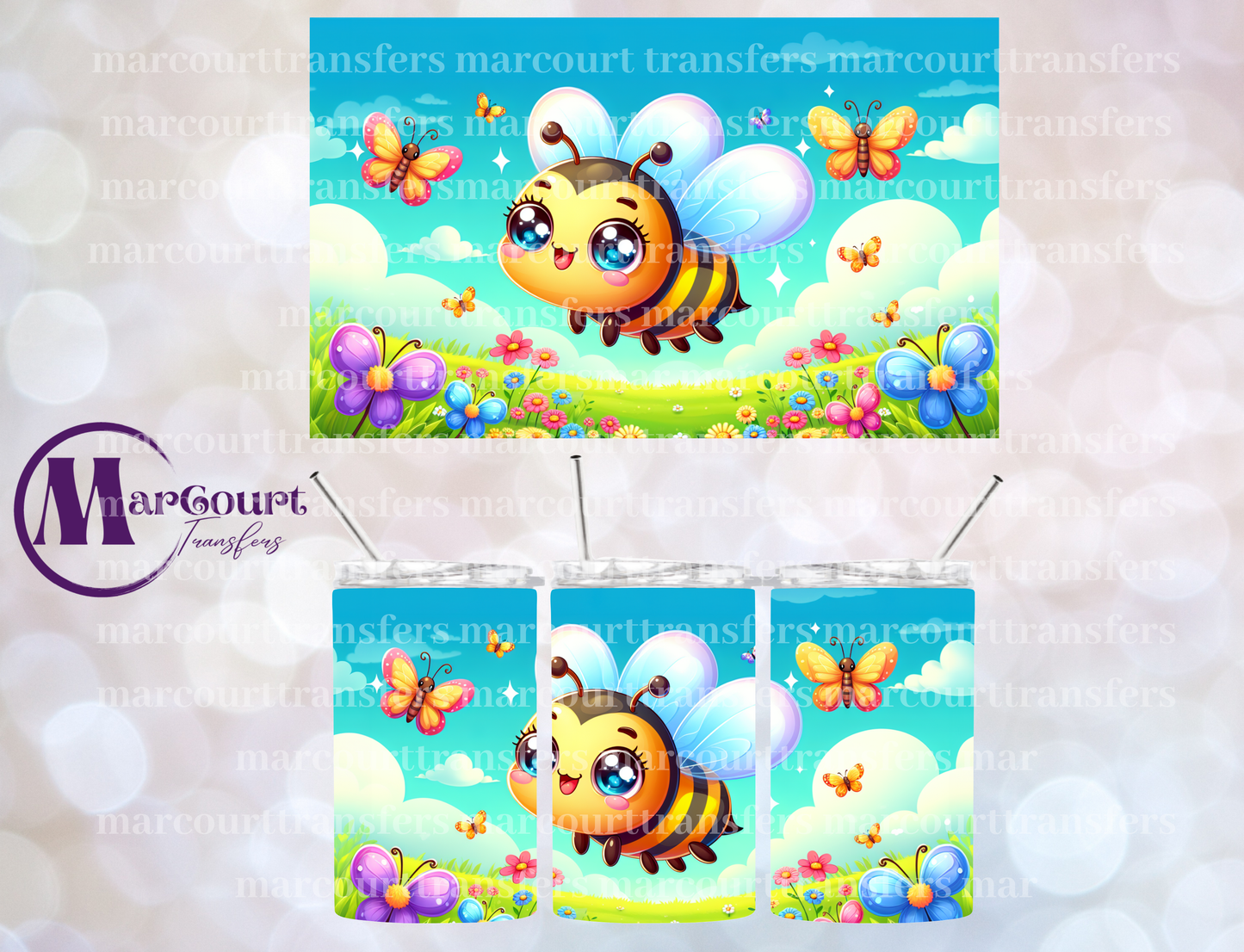 CUTE BEE-12 OZ TUMBLER SUBLIMATION