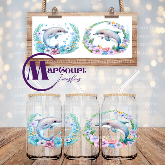 CUTE DOLPHINS-16 0Z-UV DTF CUP WRAP