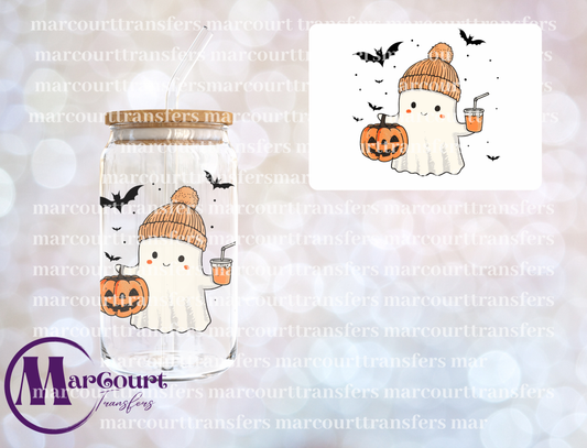 CUTE GHOST WITH DRINK-DECAL-UV DTF CUP WRAP