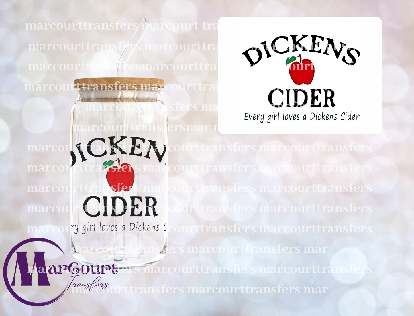 DICKENS CIDER-DECAL-UV DTF CUP WRAP