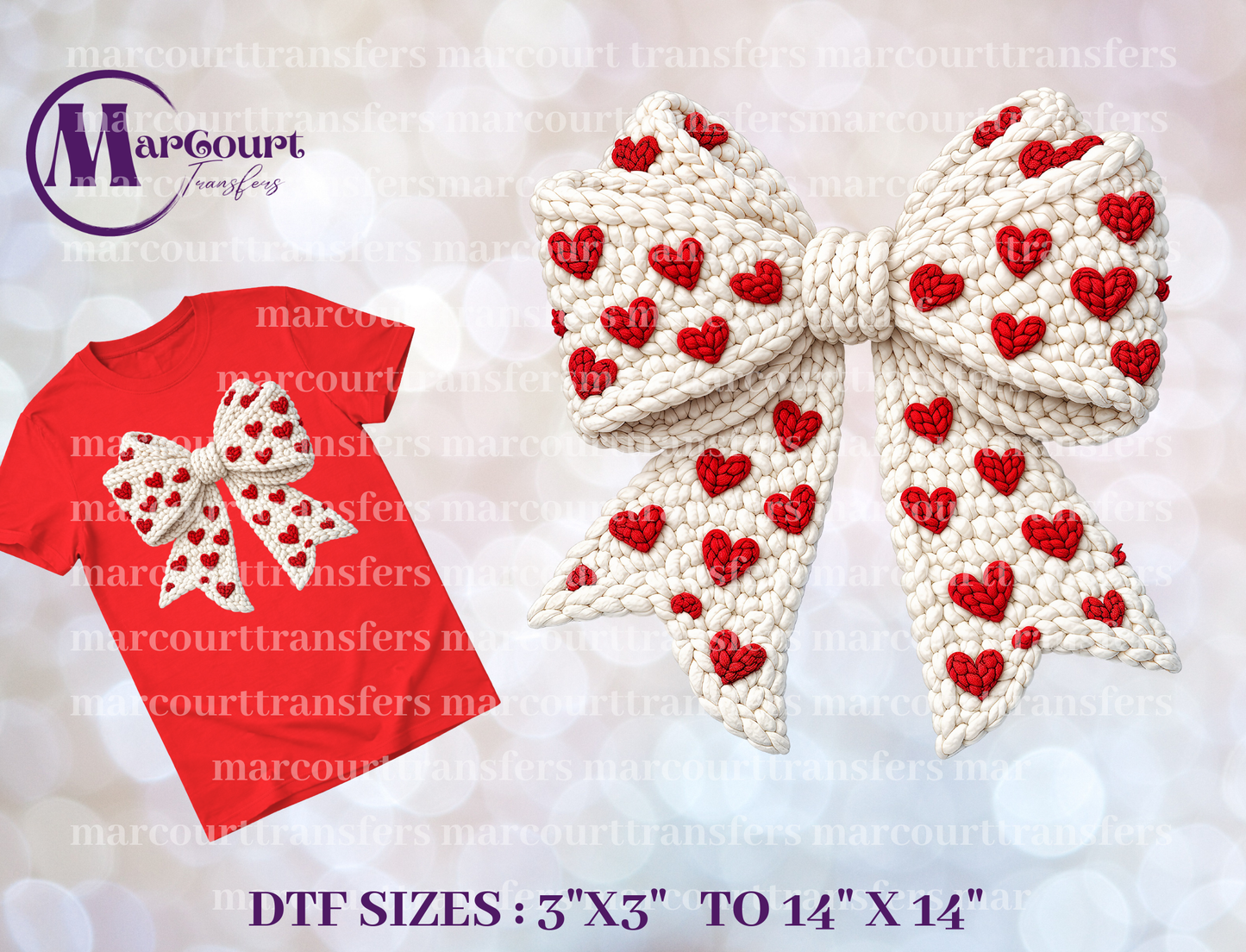DTF-BOW WITH HEARTS
