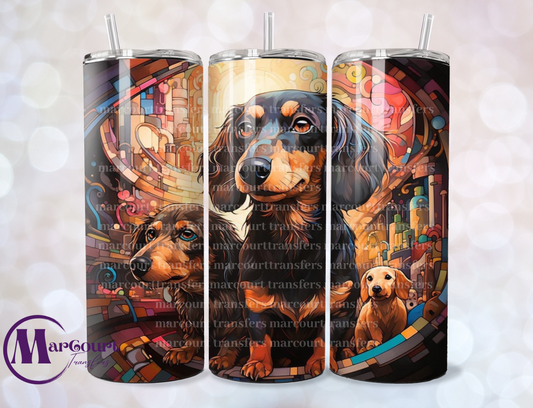 DACHSHUND DOGS-SKINNY TUMBLER TRANSFER