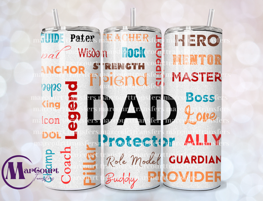 DAD HERO-SKINNY TUMBLER TRANSFER (SUBLIMATION)