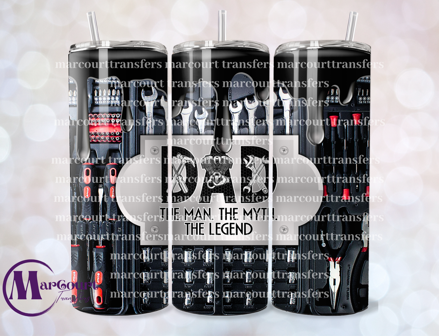 DAD THE MAN THE MYTH THE LEGEND TOOLS-20 OZ-UV DTF CUP WRAP