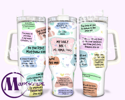 DAILY BIBLE AFFIRMATIONS-40 0Z-UV DTF CUP WRAP