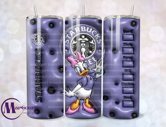 DAISY DUCK STARBUCKS INFLATED-SKINNY TUMBLER TRANSFER