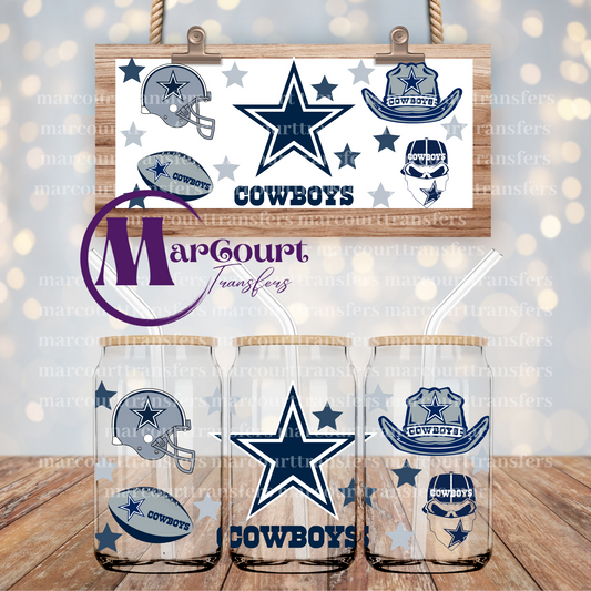 DALLAS COWBOYS-16 OZ- UV DTF CUP WRAP