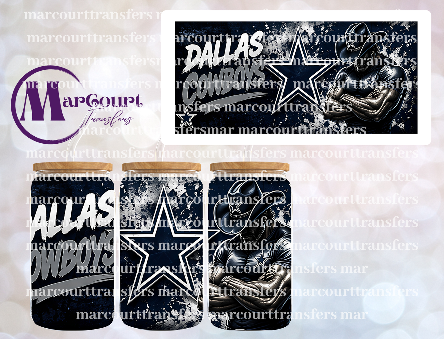 DALLAS COWBOYS FAN-16 0Z-UV DTF CUP WRAP