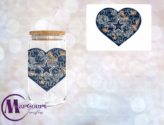 DALLAS COWBOYS HEART DECAL-UV DTF CUP WRAP