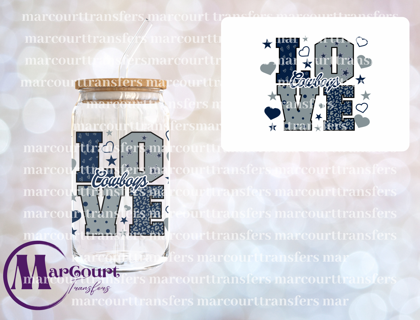 DALLAS LOVE-DECAL-UV DTF CUP WRAP