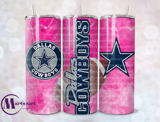 DALLAS COWBOYS PINK -20-SKINNY SUBLIMATION TUMBLER TRANSFER