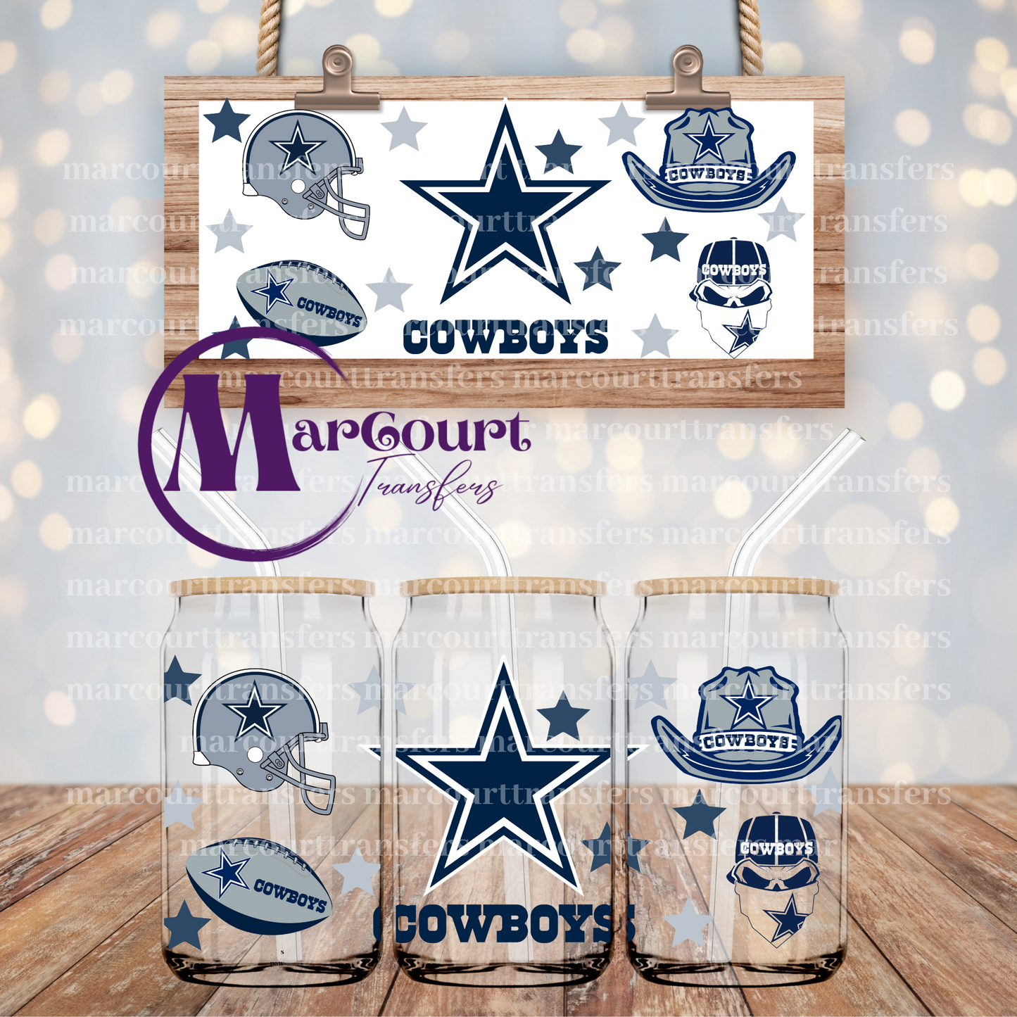 DALLAS COWBOYS-16 0Z-UV DTF CUP WRAP