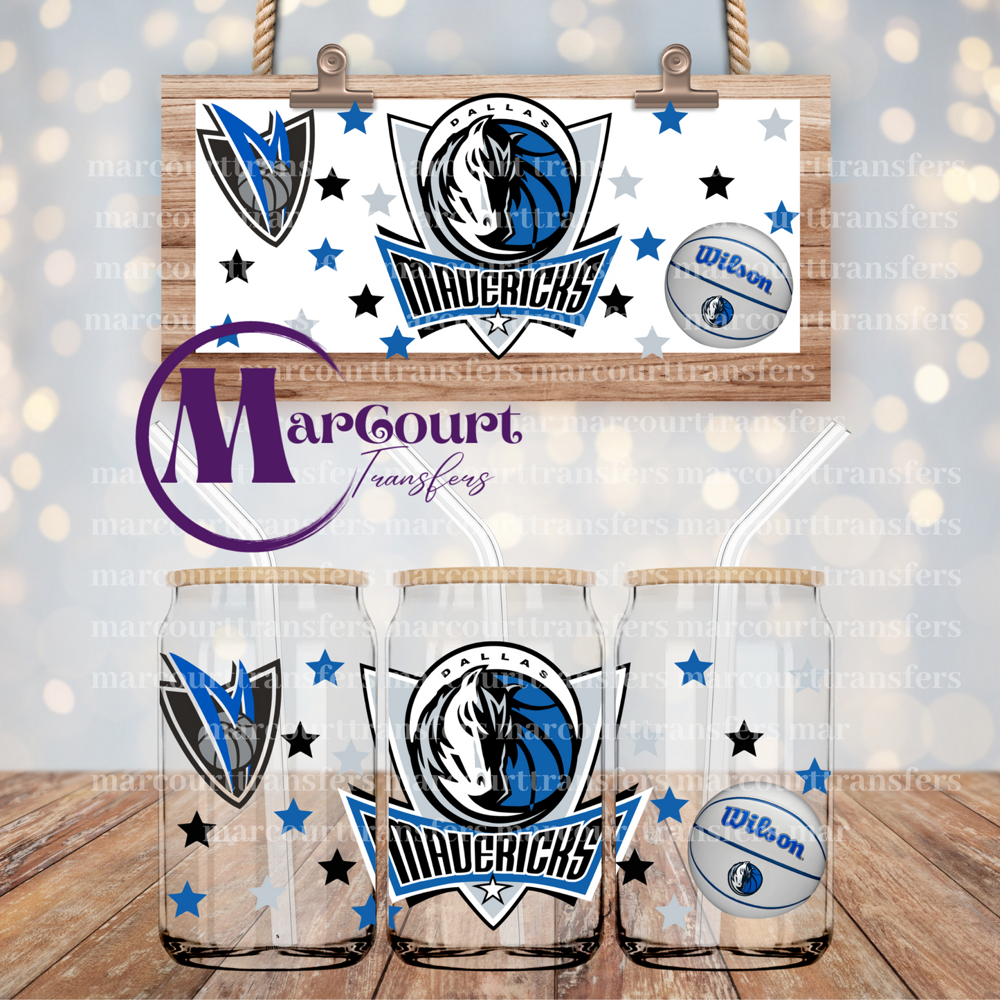 DALLAS MAVERICKS-16 0Z-UV DTF CUP WRAP