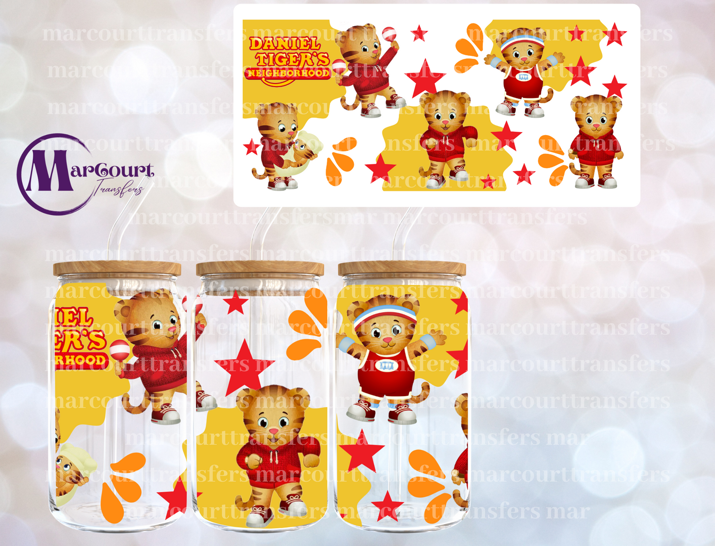 DANIEL TIGER-16 0Z-UV DTF CUP WRAP