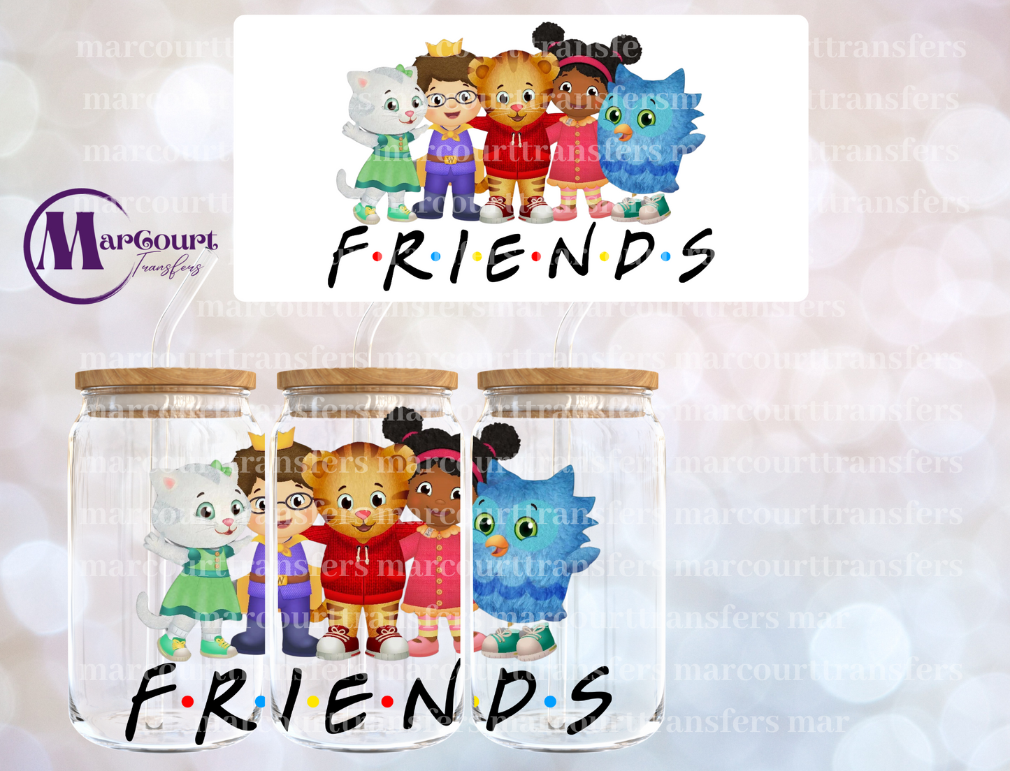 DANIEL TIGER FRIENDS-16 0Z-UV DTF CUP WRAP