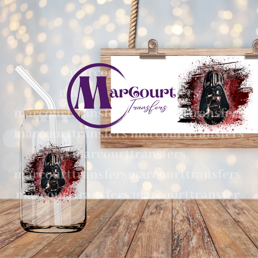 DARTH VADAR GRUNGE-DECAL-UV DTF CUP WRAP