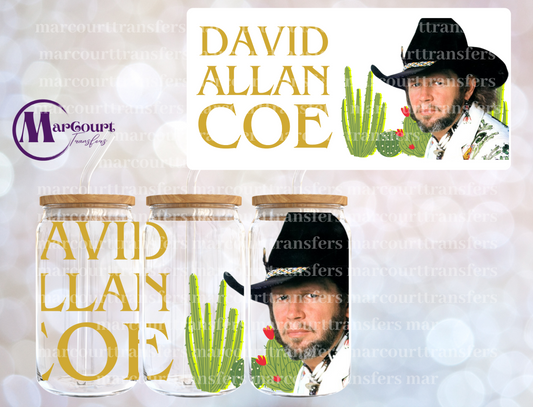 DAVID ALLAN COE-16 0Z-UV DTF CUP WRAP
