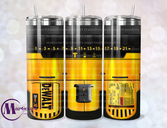 DEWALT DRILL-20 0Z-UV DTF CUP WRAP