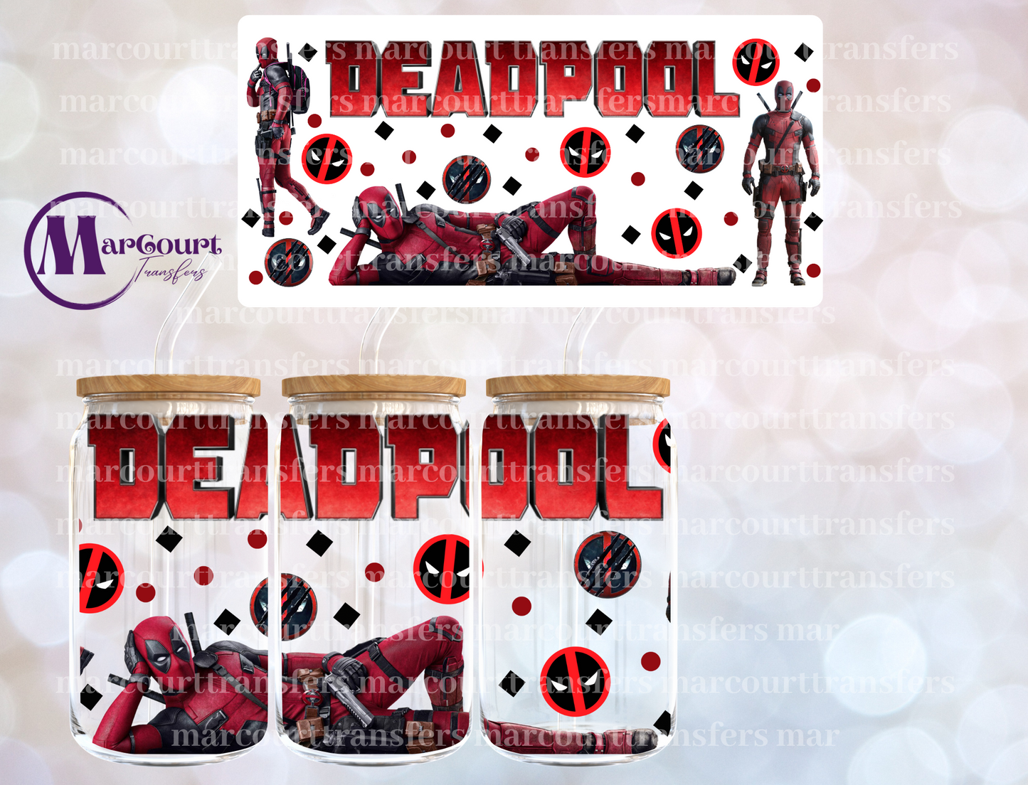 DEADPOOL-16 0Z-UV DTF CUP WRAP