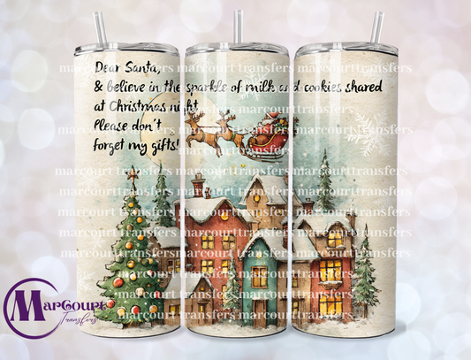 DEAR SANTA VINTAGE-20-SKINNY TUMBLER TRANSFER (SUBLIMATION)
