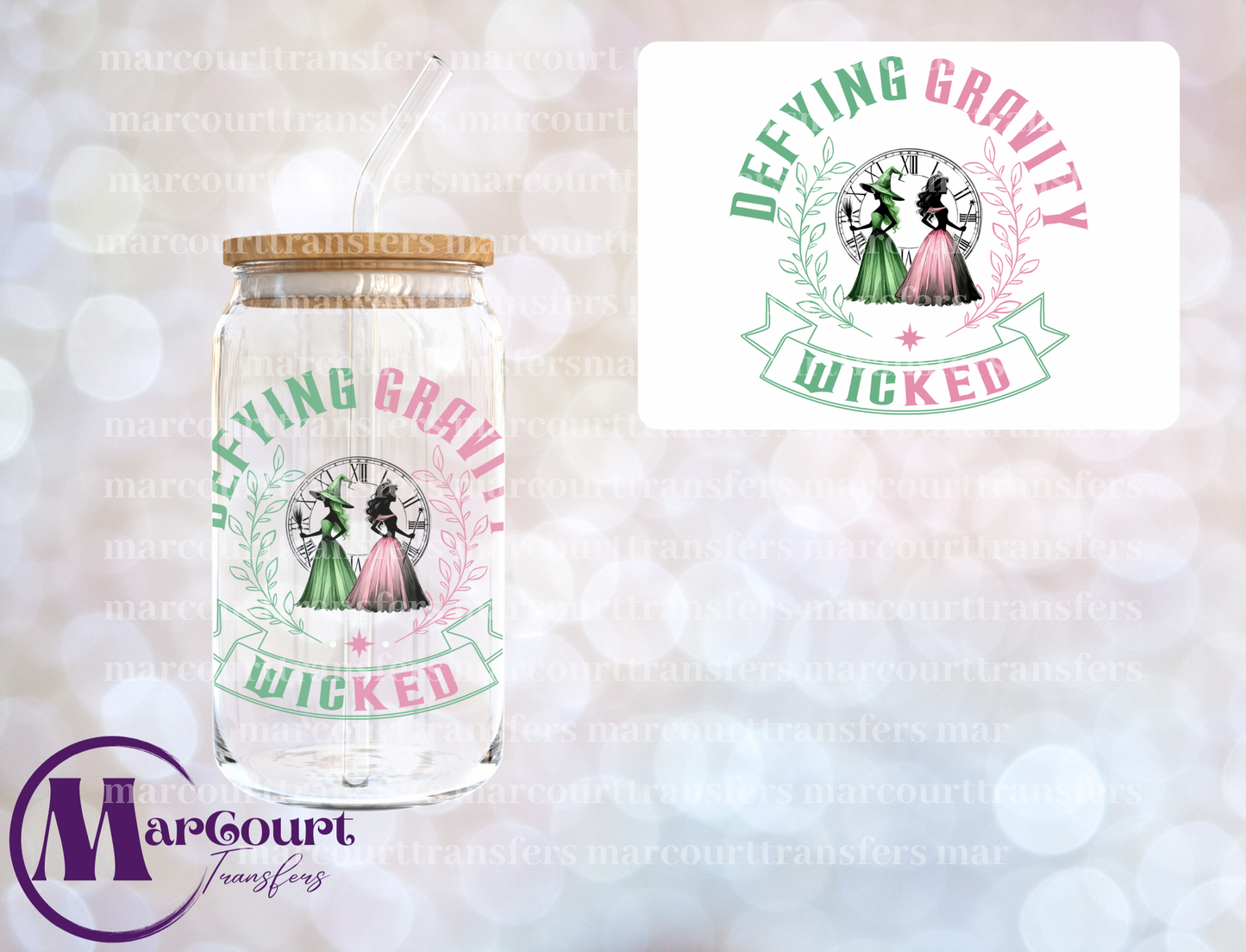 DEFYING GRAVITY WICKED-DECAL-UV DTF CUP WRAP