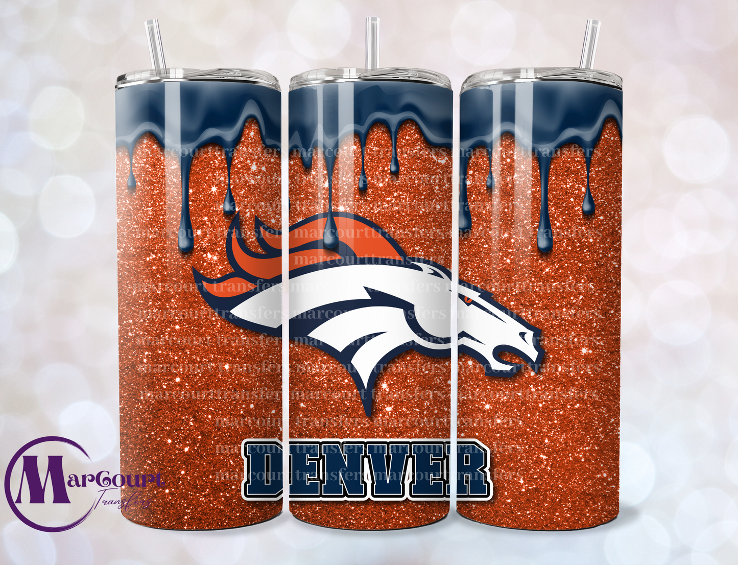 DENVER BRONCOS DRIP-SKINNY UV DTF TRANSFER