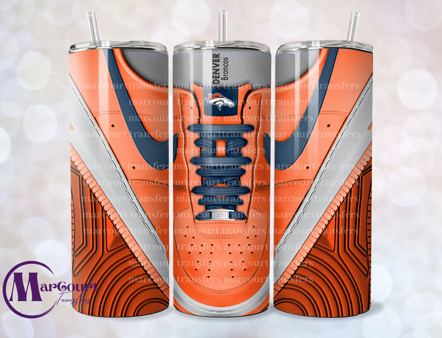 DENVER BRONCOS AIR FORCE 1-SKINNY UV DTF TRANSFER