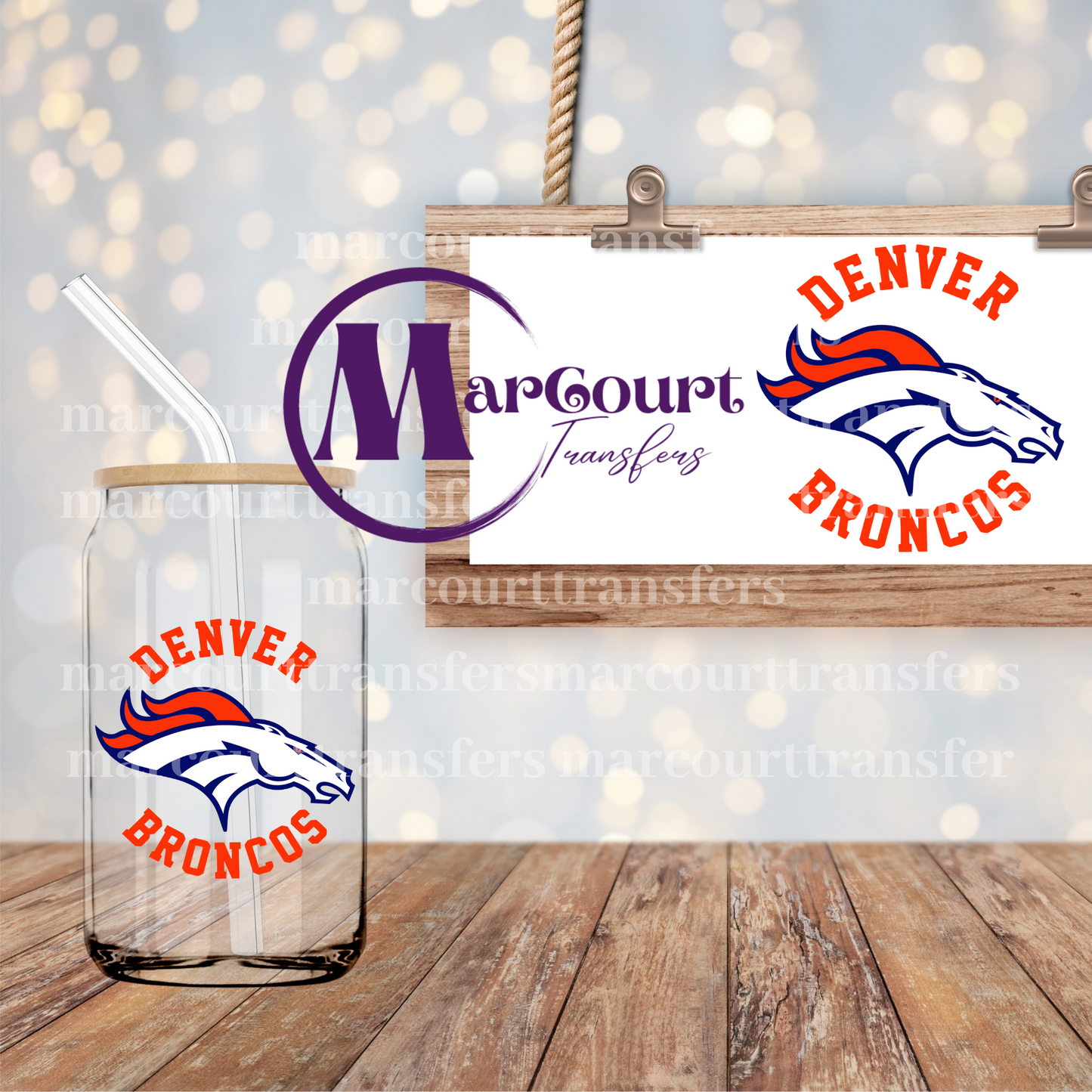 DENVER BRONCOS DECAL-UV DTF CUP WRAP