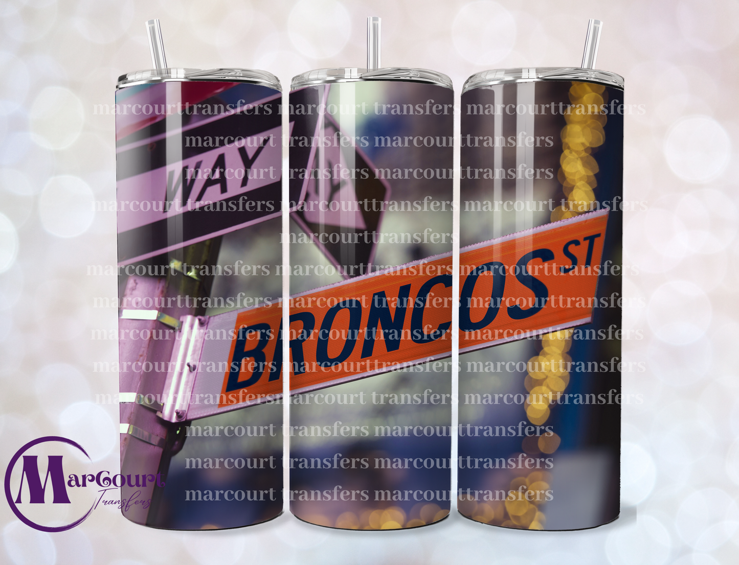 DENVER BRONCOS STREET SIGN-SKINNY TUMBLER TRANSFER